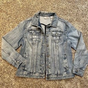 CHICO'S PLATINUM WASHED DEMIN JACKET